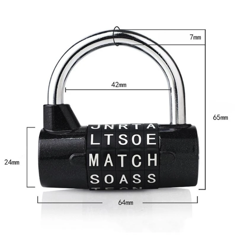 5 Letas combinação combinação combinação cadeado segurança ginásio ginásio bloqueio porta -ginástica trava senha