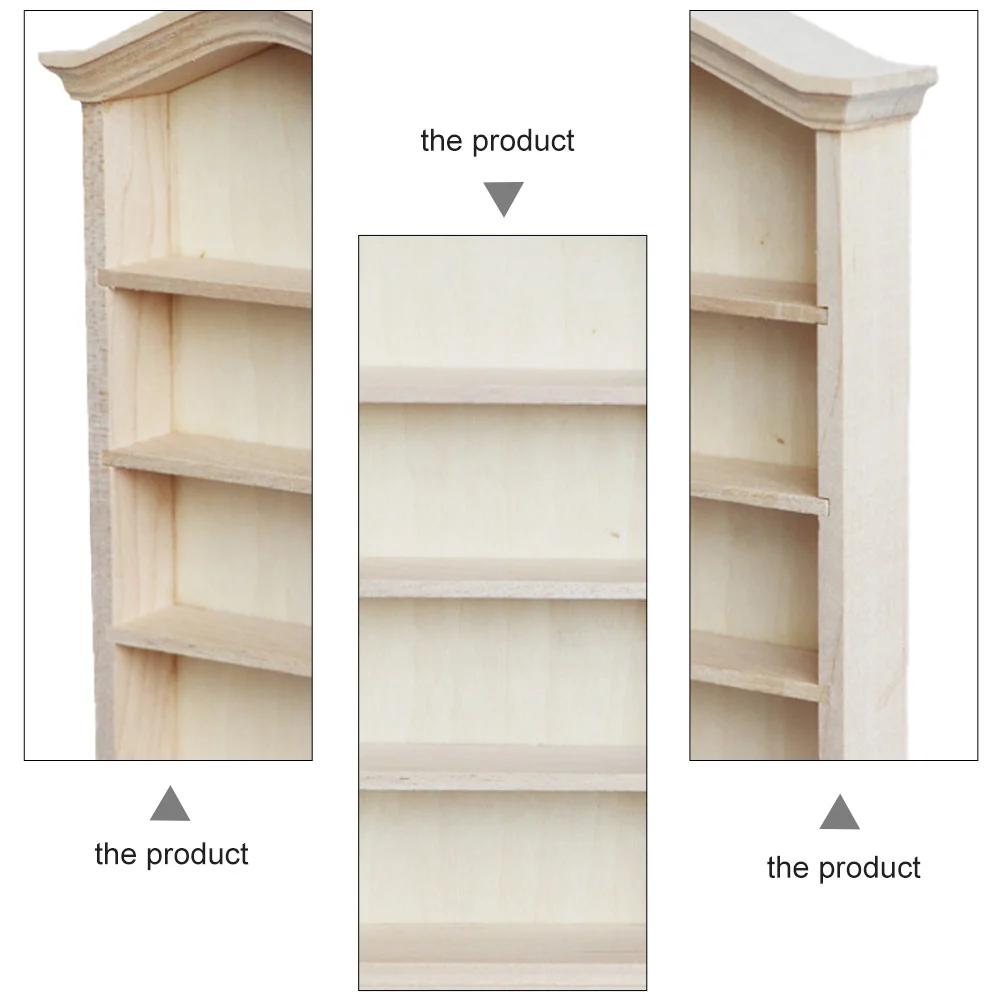 1-teiliges Mini-Holzmöbel-Modell, Spielset, Raumdekoration, Bücherregal, Aufbewahrung, Miniatur-Hauszubehör, pädagogisches Studentenprojekt