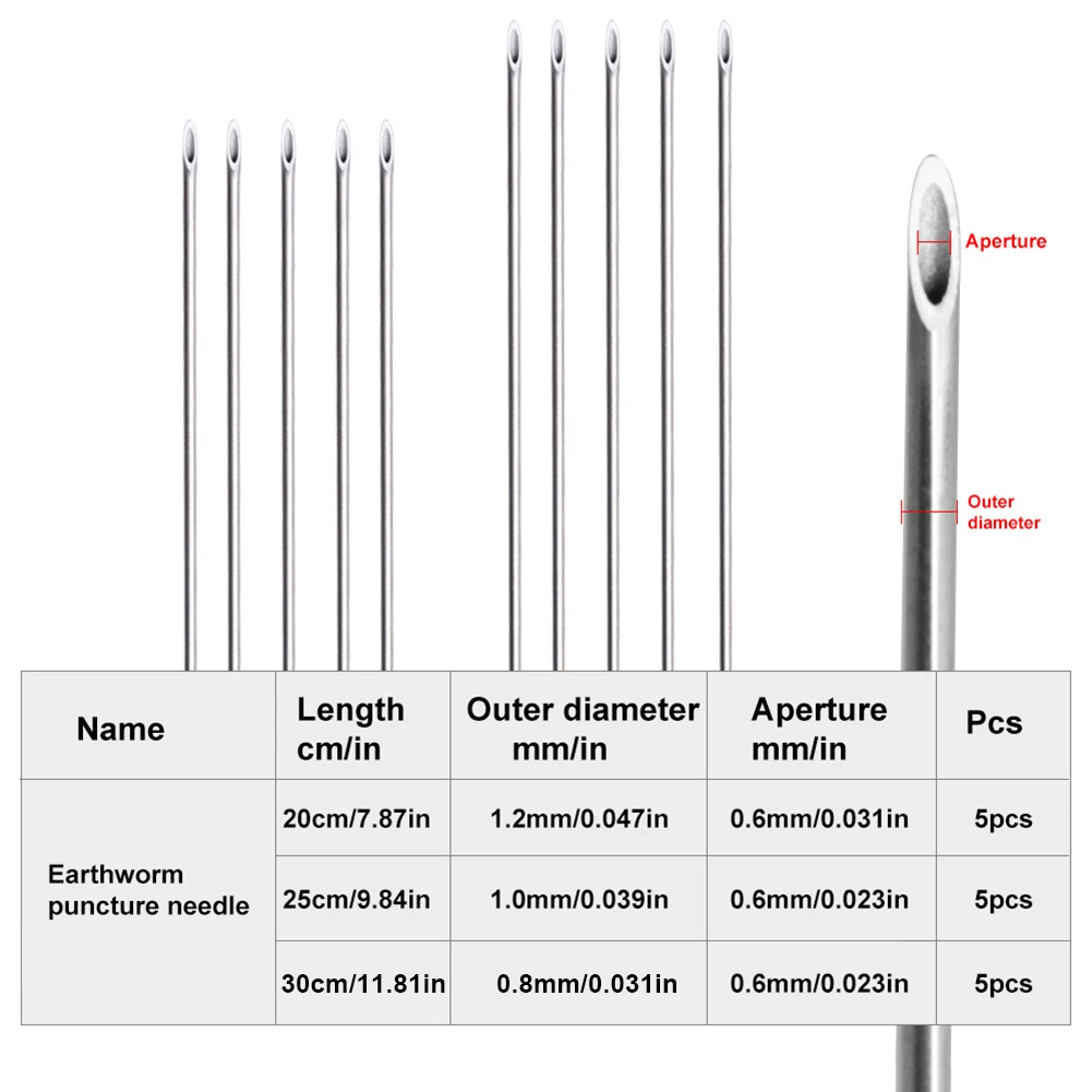 5 قطعة إبرة ربط دودة الأرض إبرة الطعوم سهلة الاستخدام خطاف دودة الأرض المجوفة أداة صيد السمك أدوات صيد الأسماك
