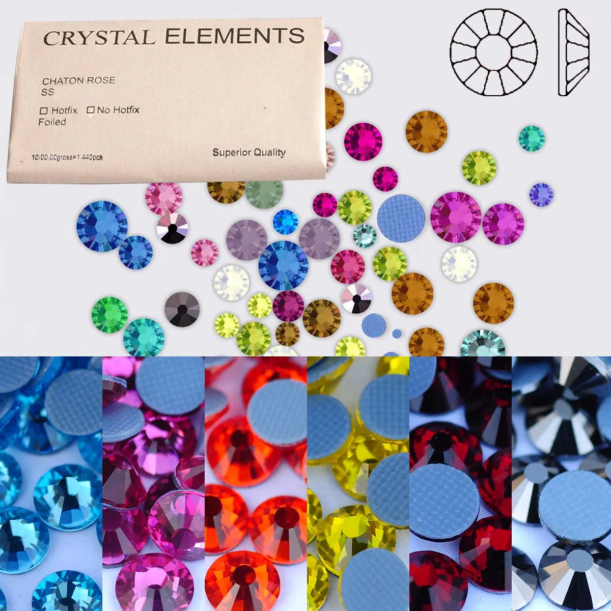 

Стразы HiSAWRO 5A из стекла, горячей фиксации, с плоским дном, блестящие, для термопереноса, для алмазной вышивки, рукоделия, ткани, DIY