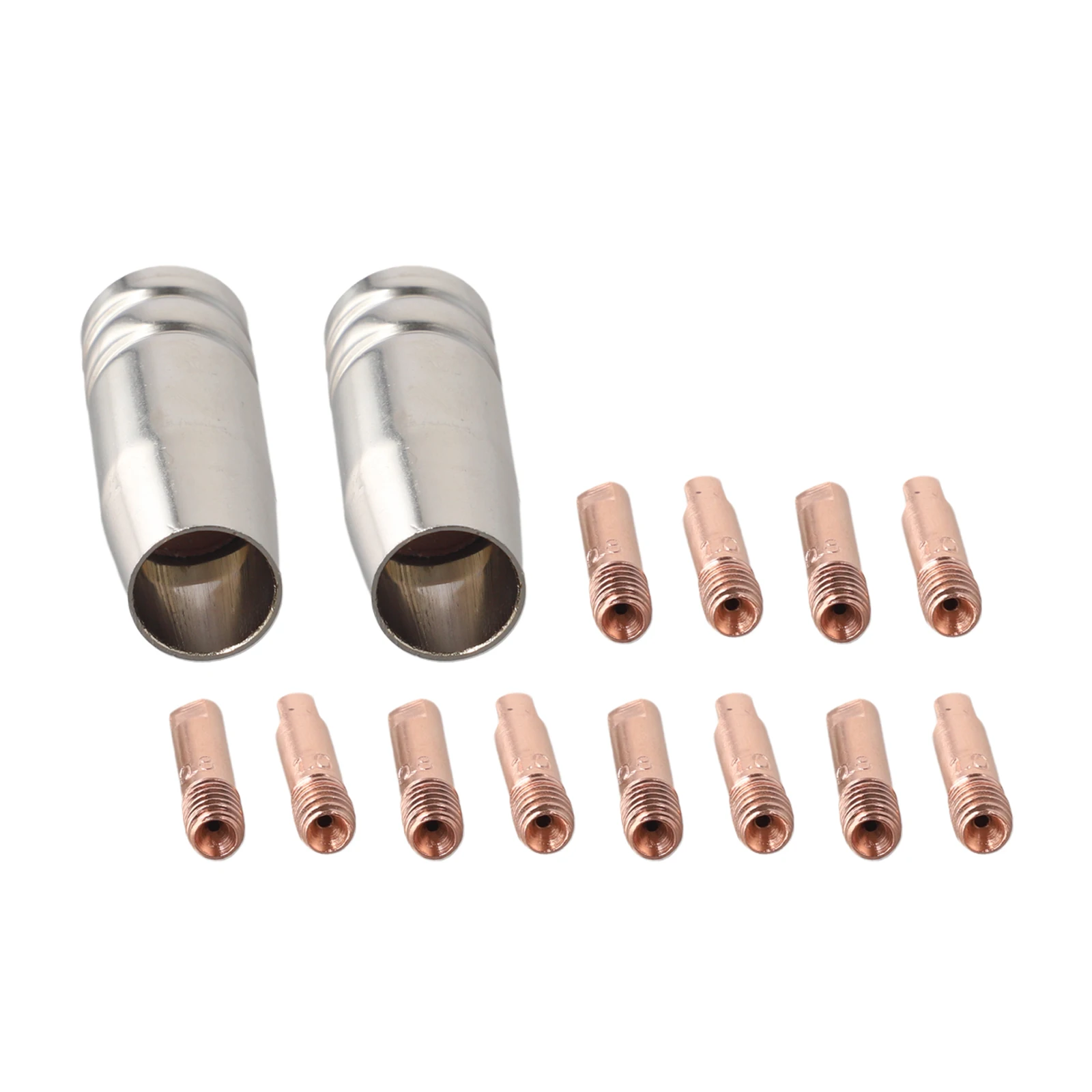 Welding Consumables Set 14PCS Featuring Essential Components Including Copper Contact Tips for MIG Applications