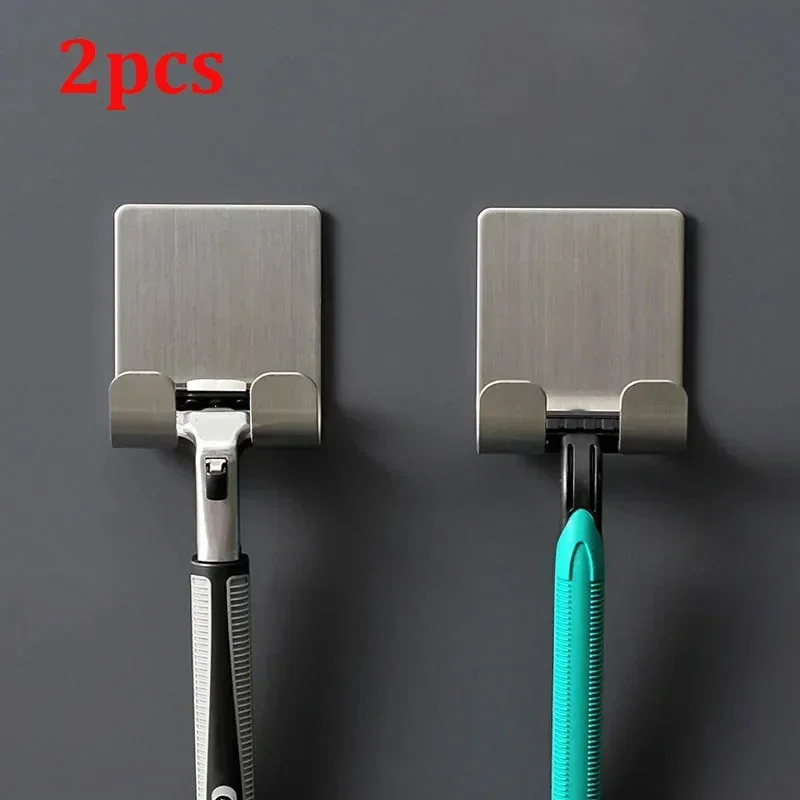 

2pcs Razor Holder 304 Stainless Steel Men Shaving Shaver Razor Stand Shelf Shaving Razor Storage Rack Bathroom Hook Organizer