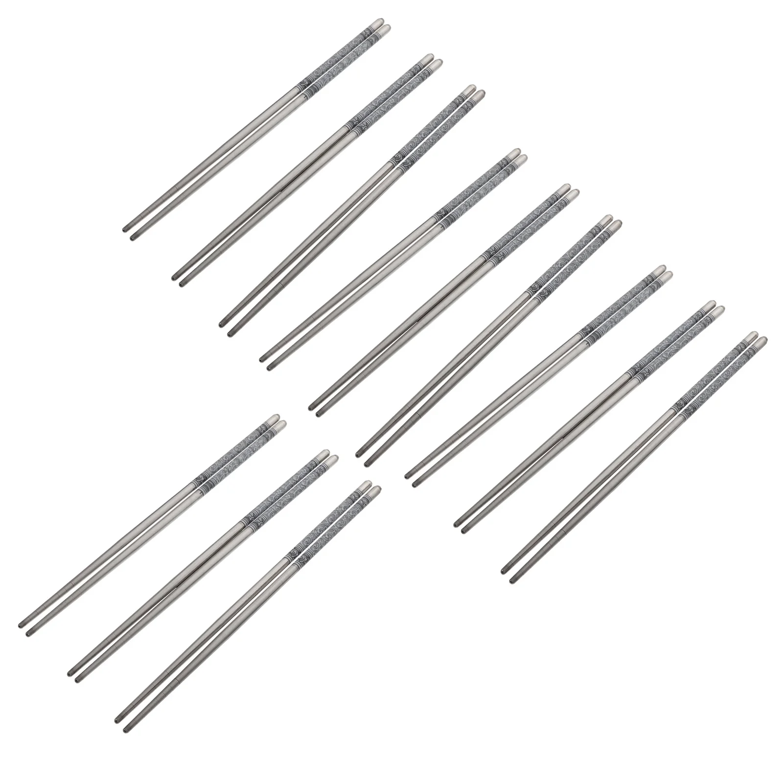 

12Pairs Stainless Steel Chopsticks Heat Insulation Anti-Scalding Lightweight Reusable Non-Slip Exquisite Home Tableware