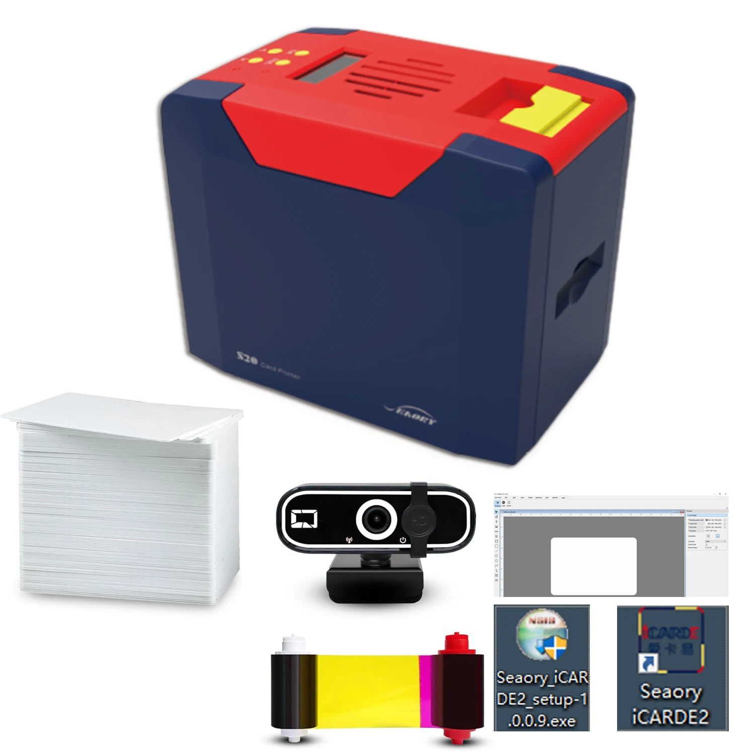 High Speed Seaory S20 PVC Id Card Printer Plastic Cards Printing Machine Rfid Nfc Uv Inkjet Credit Ic Chip Loyalty Gift Card