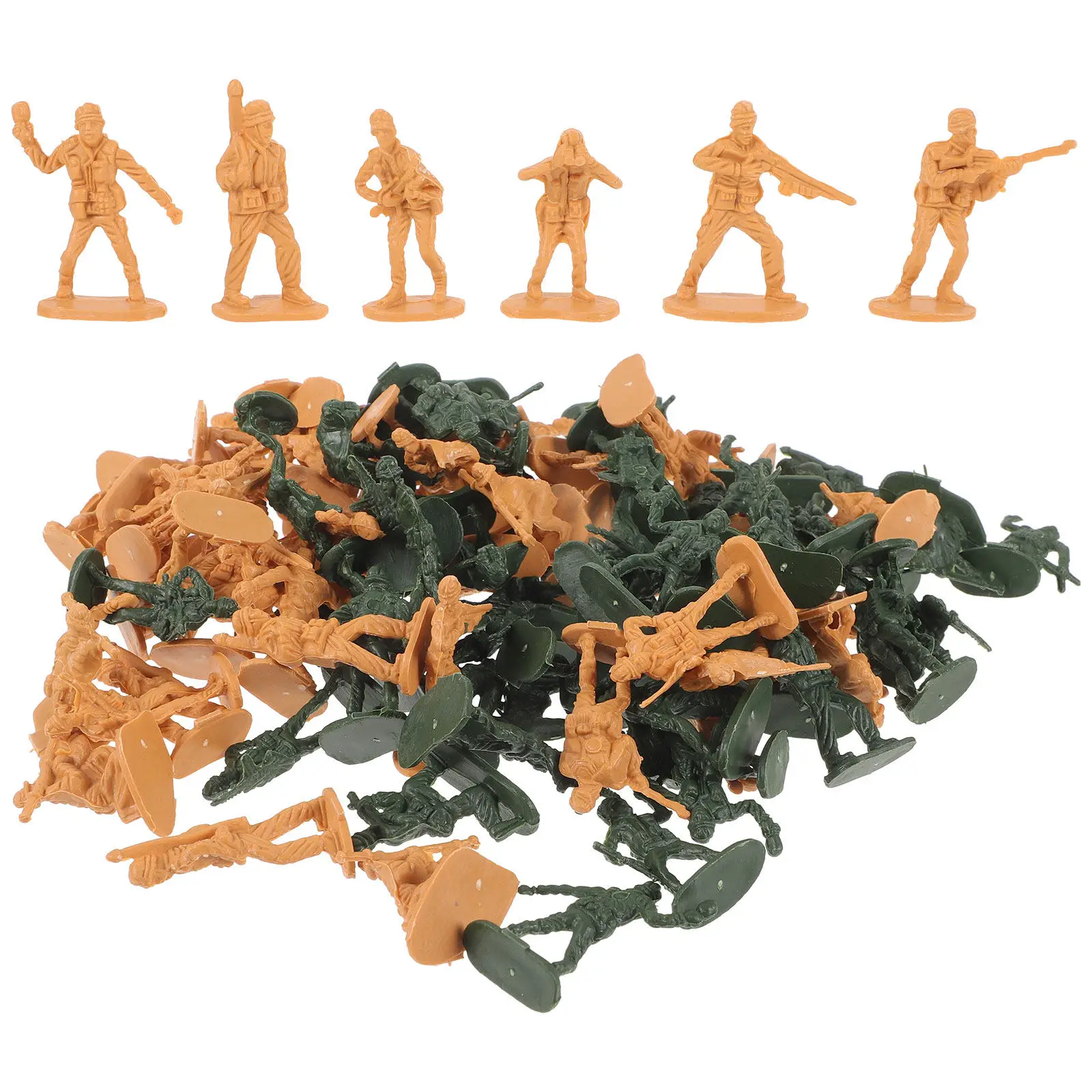 

100Pcs Miniature Soldiers Small Plastic People Figures Realistic Landscape Scenes Miniature People Models Tiny Soldier Models