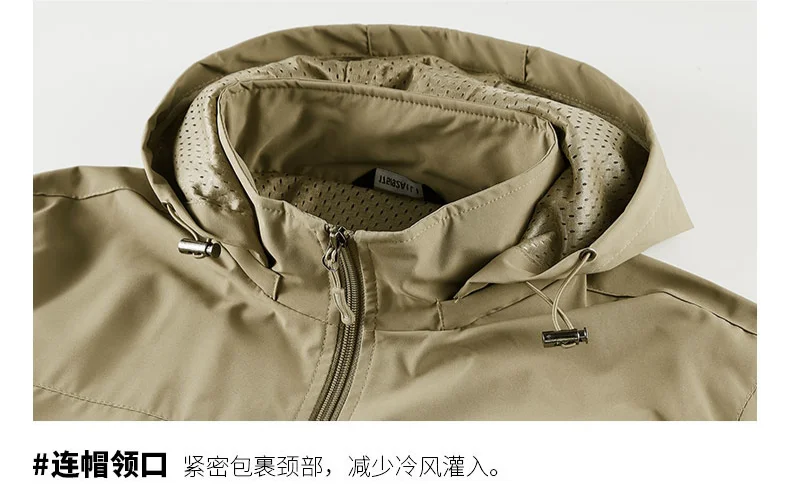Big Size Men's Hooded Jacket Spring Autumn Casual Outdoor Coat Fashion Middle Aged Male Lightweight Windbreaker Daily Wear Tops
