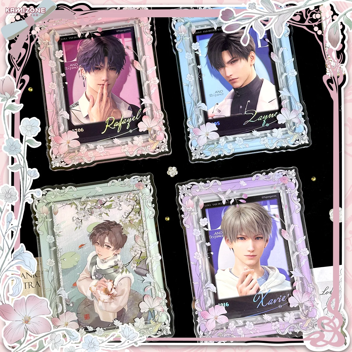 

Акриловая рамка-шейкер на тему романтического сада, 6-дюймовая подставка для сувениров в стиле аниме и мгновенных фотографий, настольный органайзер с цветочным рисунком