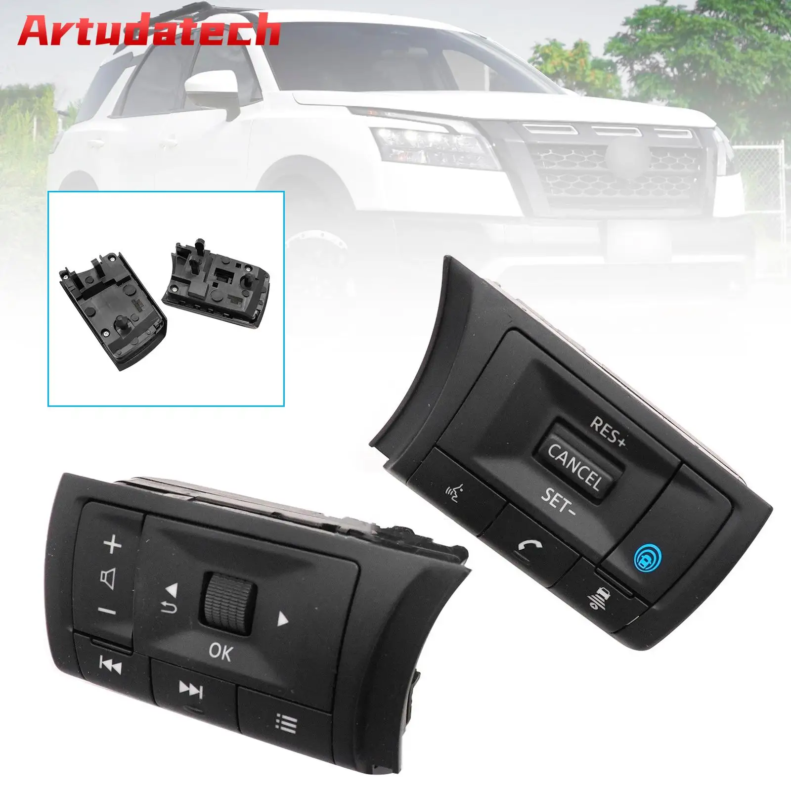 

Artudatech Steering Wheel Audio Volume Cruise Control Switch 25550-6RF6B For Nissan 2021 2022 2023 2024