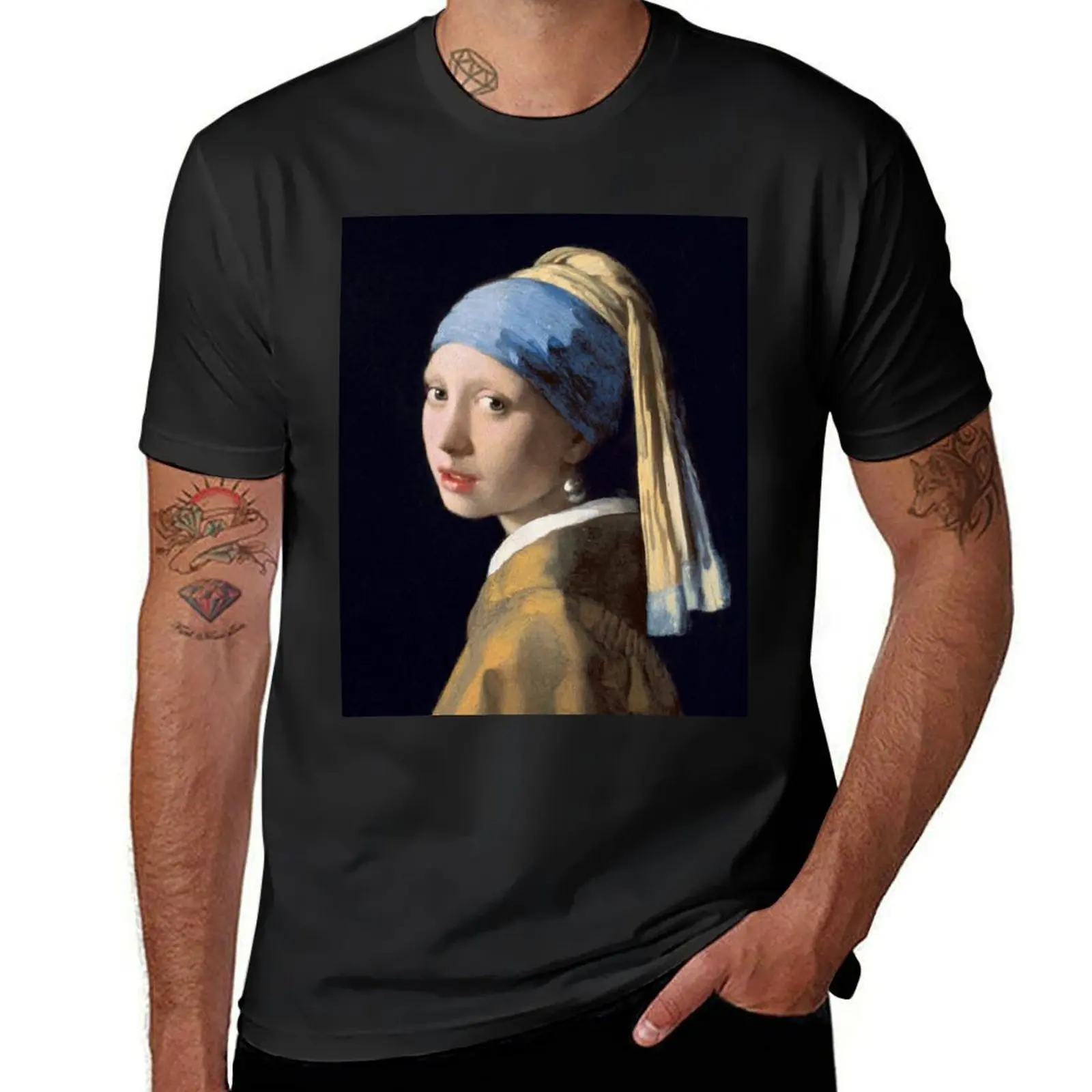 The Girl With A Pearl Earring T-Shirt for a boy Blouse black t-shirts for men