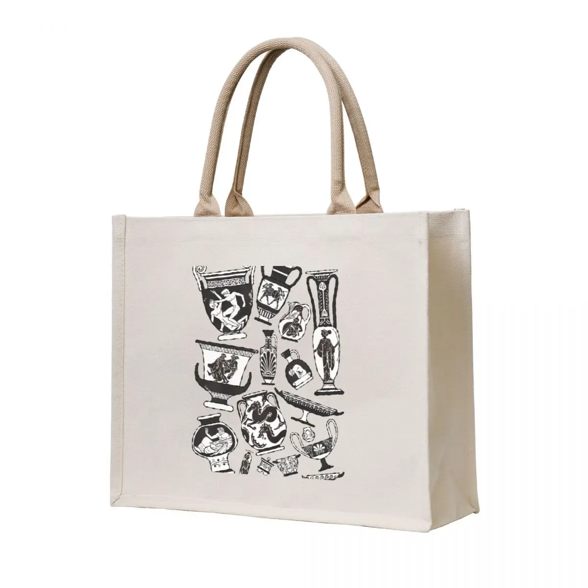 

Ancient Greek Pottery - black and white Tote Bag woman shopping bag bag luxury women shopping trolley canvas tote