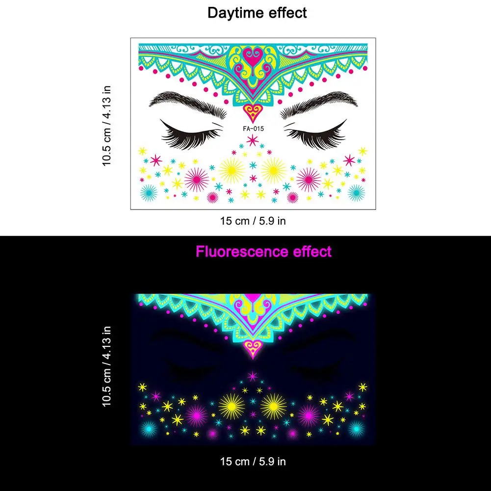 Tato wajah bercahaya sementara tahan air peri kupu-kupu wanita Sayap musik Makeup seni palsu tato tari Festival mengkilap St I3K3