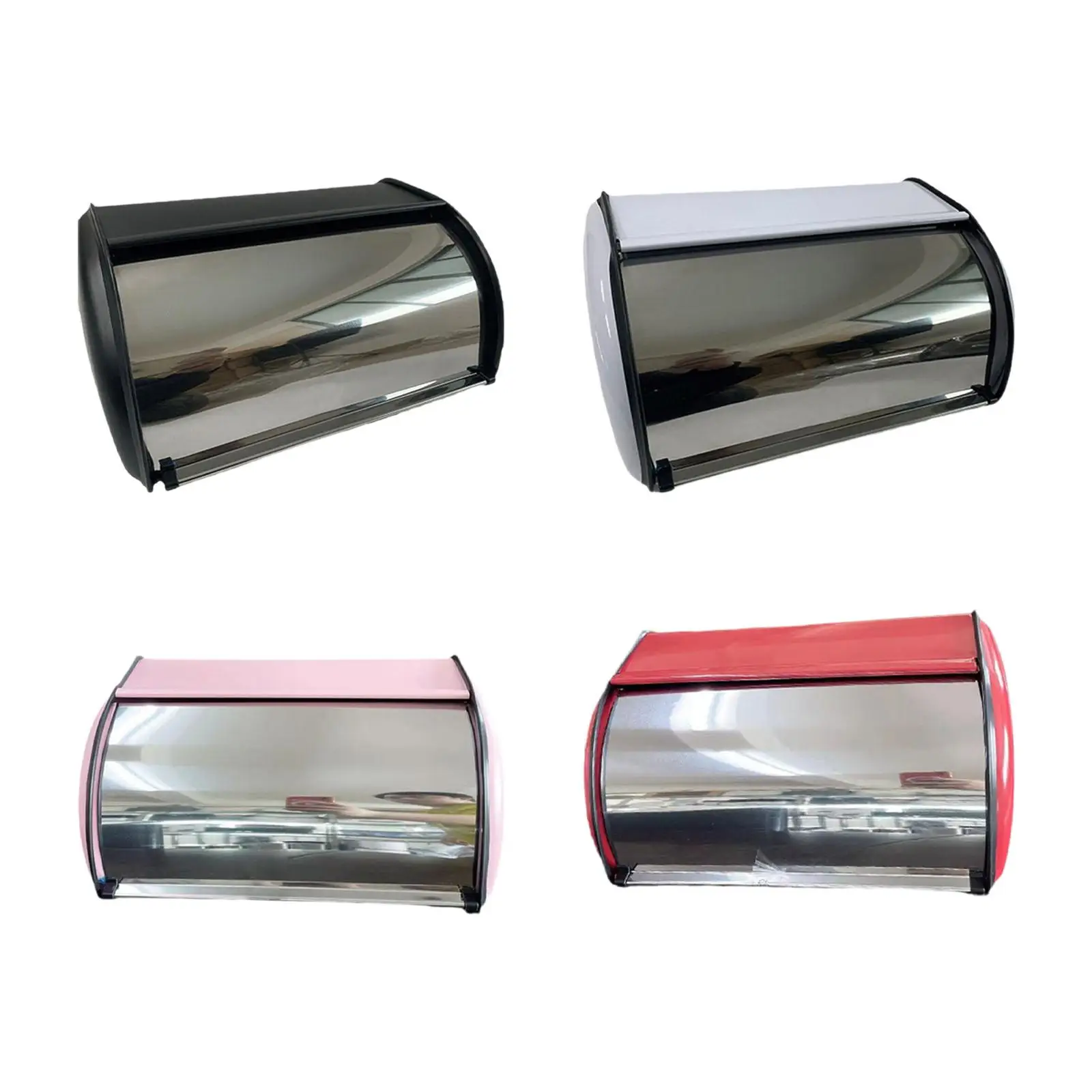 

Bread Box Bread Bin with Roll Lid, Multipurpose, Large Capacity Bread Holder Container for Countertop for Coffee Shop Home