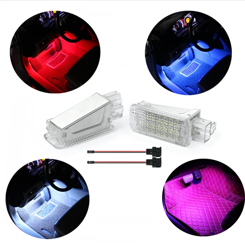 2Pcs RGB LED Footwell Under Door Courtesy Luggage Trunk Lights Glove Box Lamp For Porsche 911 987 GT3 Cayenne 958 Boxster Cayman