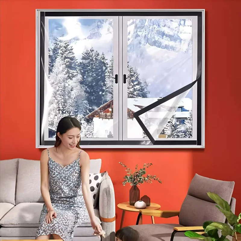 Winter Windproof Curtains, Windproof Film, Warm Sealing Window Film, Transparent Film Can Be Customized Without Punching