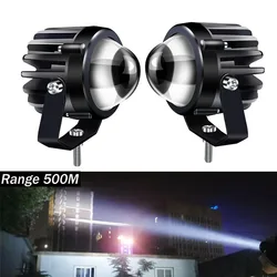 Motorcycle Lights LED Spot Light 60W Motorcycle Headlights White Fog Lamp Universal IP68 Driving Light DC 12V-80V Auxiliary Ligh