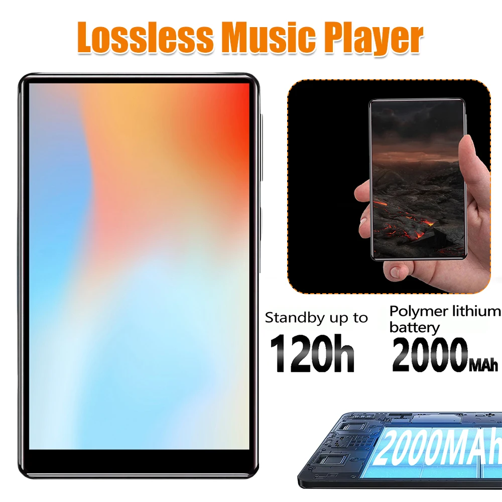 

32GB/64GB MP3 Player Built-in Speaker Student Walkman 4-inch Full Touch Screen Audio Player MP3 Music Player for Walking Running