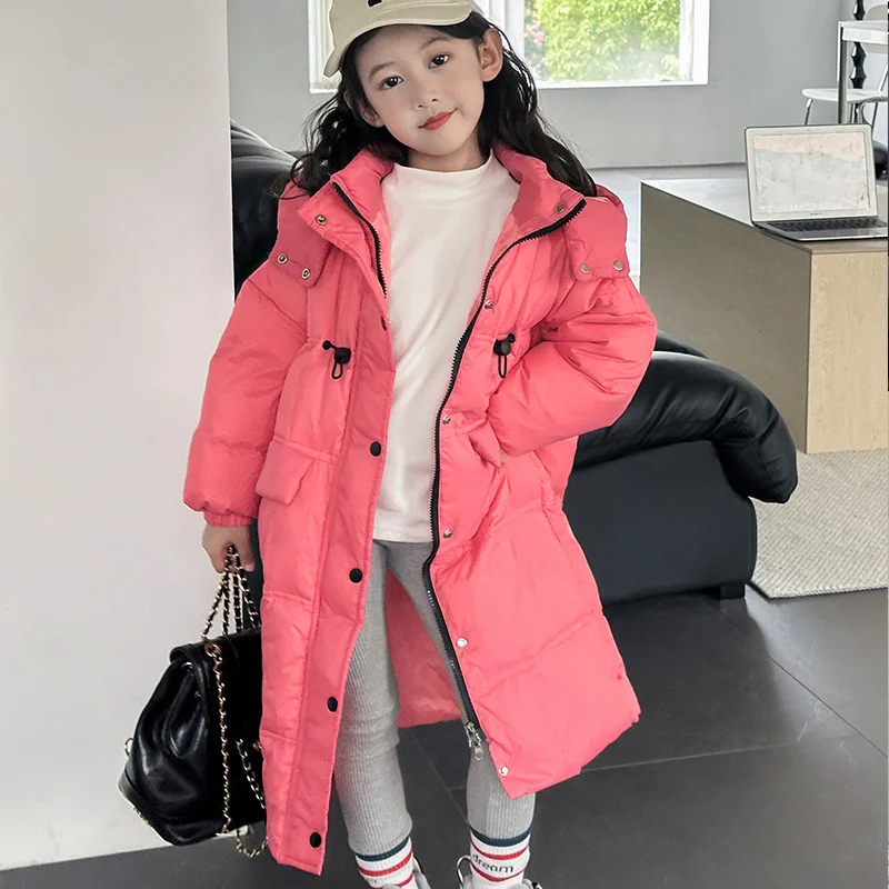 Girls Down Coat Jacket Cotton Windbreak 2023 Cool Warm Plus Thicken Winter Skiwear Ten Degrees Below Zero Children's Clothing