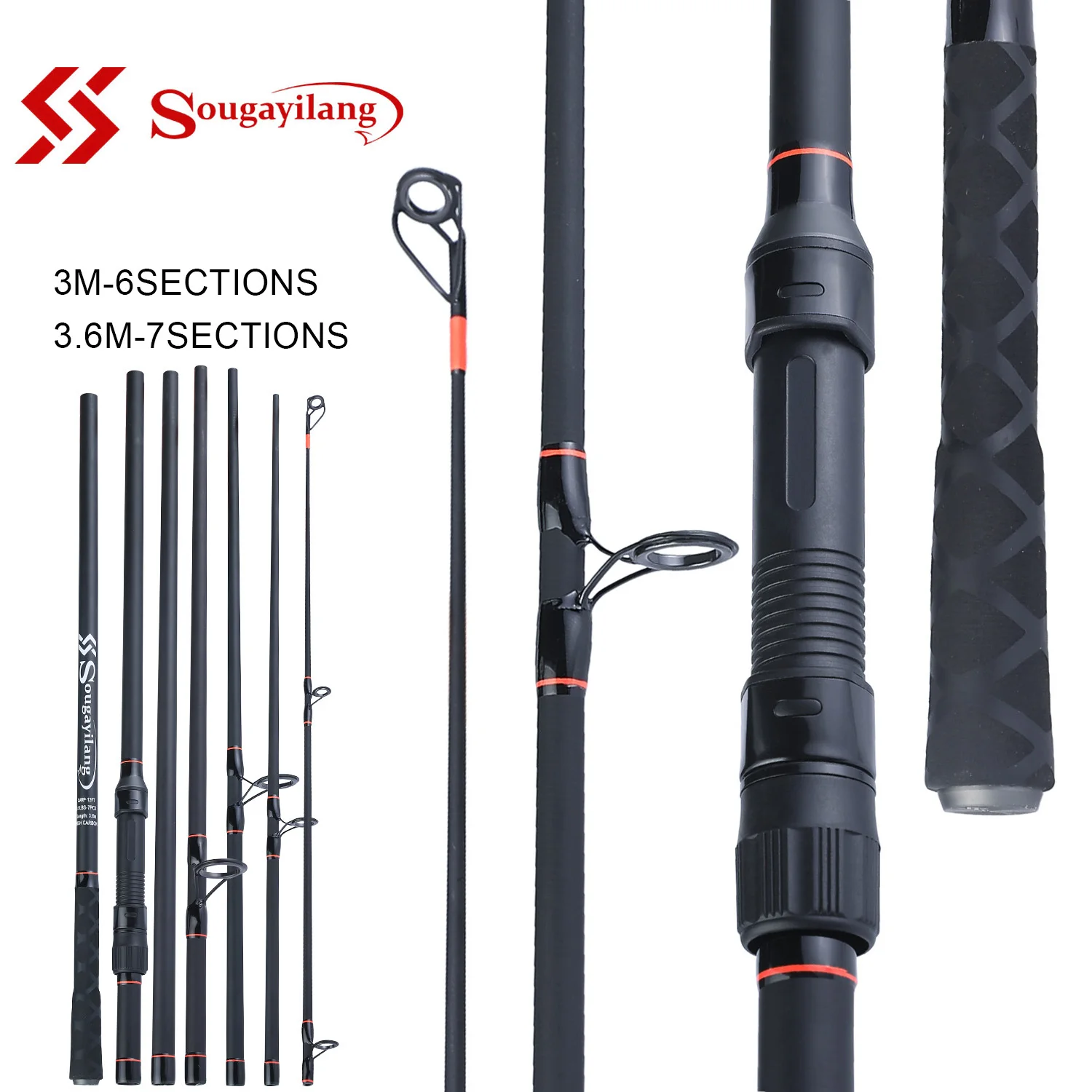 

Sougayilang 3.0M/ 3.6M 6/7 Sections Carp Fishing Rod Protable Carbon Fiber Fishing Rod Travel Fishing Pole Carp Fishing Tackle
