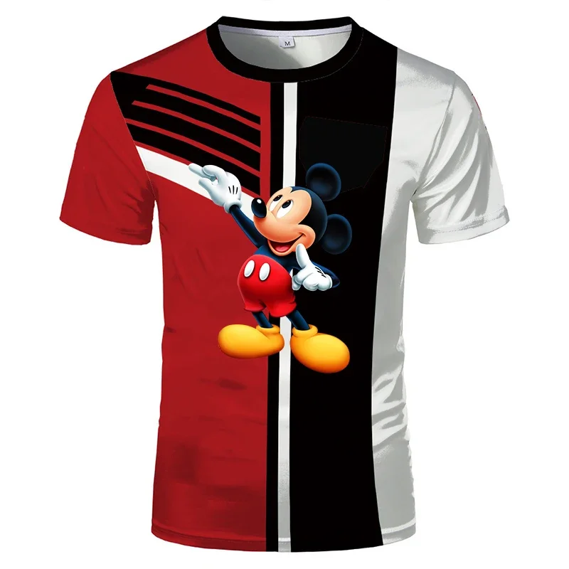 T-shirt da uomo 2024 t-shirt per bambini topolino stampata in 3D Disney Fashion Cartoon t-shirt ragazzi ragazze Unisex Top