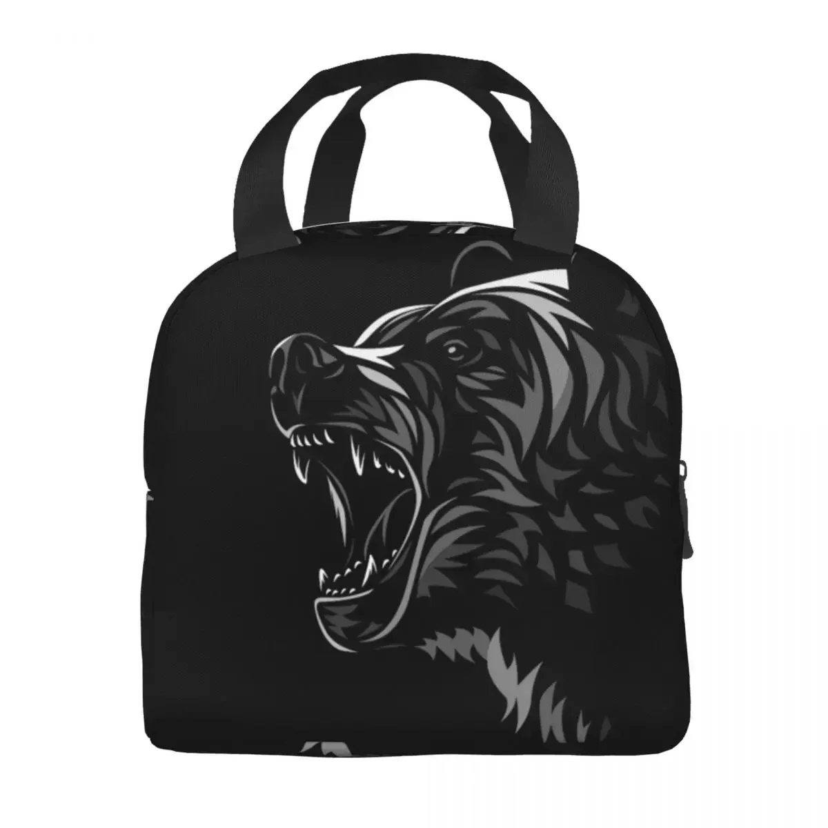 Tribal Bear Insulated Lunch Bag for Women Men Leakproof Thermal Cooler Lunch Box Beach Camping Travel Picnic Food Tote Bags