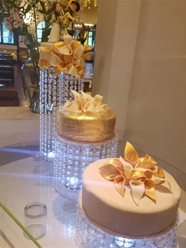 

Transparent Acrylic Crystal Cake Stand Wedding Birthday Party Table Decorations Centerpieces Display Dessert Shelf