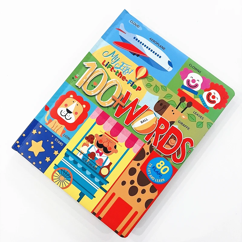 My First 100+ Words Lift-the-Flap Board Book with 80 Flaps Kids Early English Vocabulary Learning Picture Books