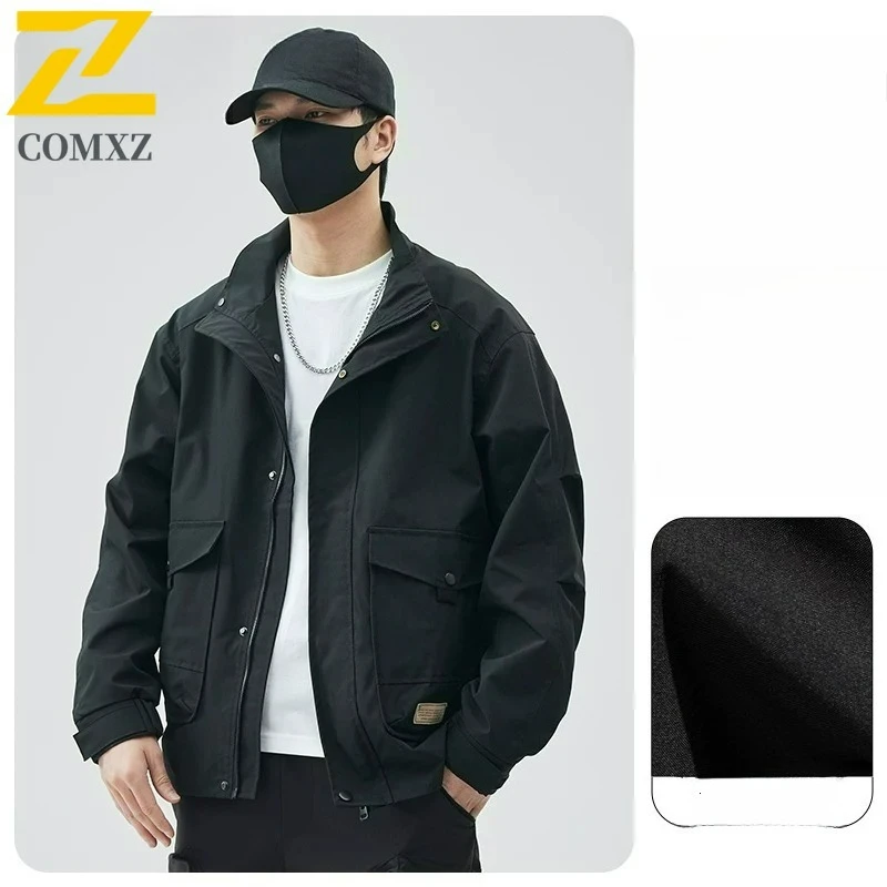 

COMXZ Simple Stand Collar Men Jacket Outdoor Camping Wear Resistant Wind Coat 2025 Cozy Trekking Wind Resistant Autumn Men Coats