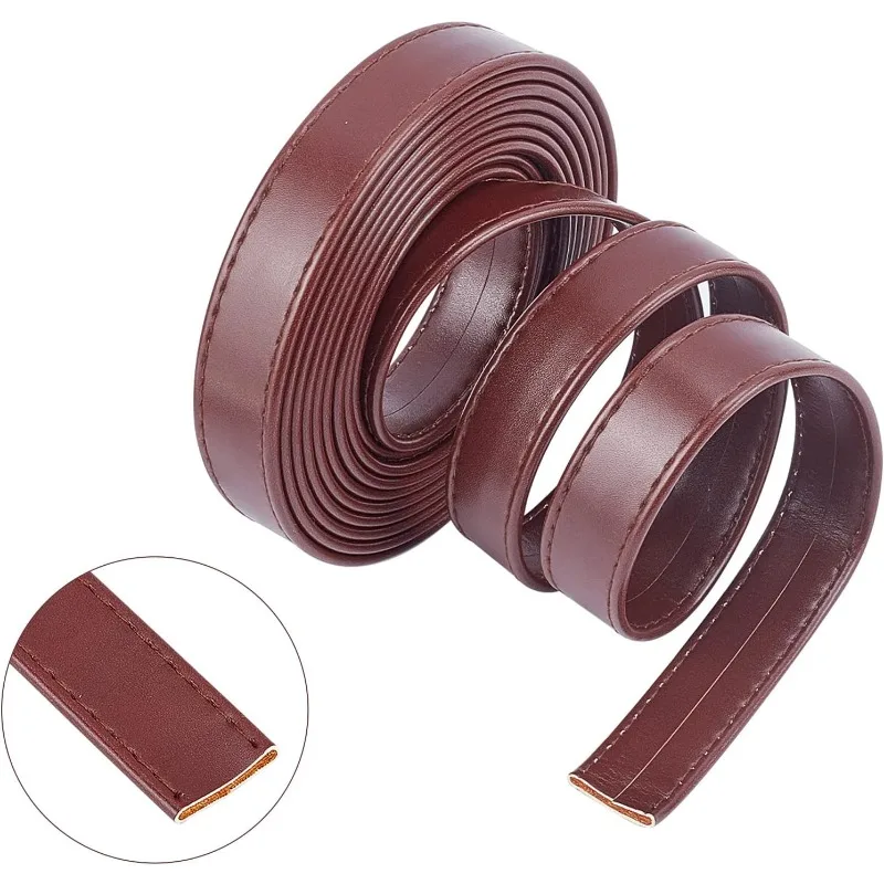 118 Inches Double Sided Leather Strip Straps 0.8 inch Wide Flat Cord DIY Leather Strap String for Making Bag Strap Crafts