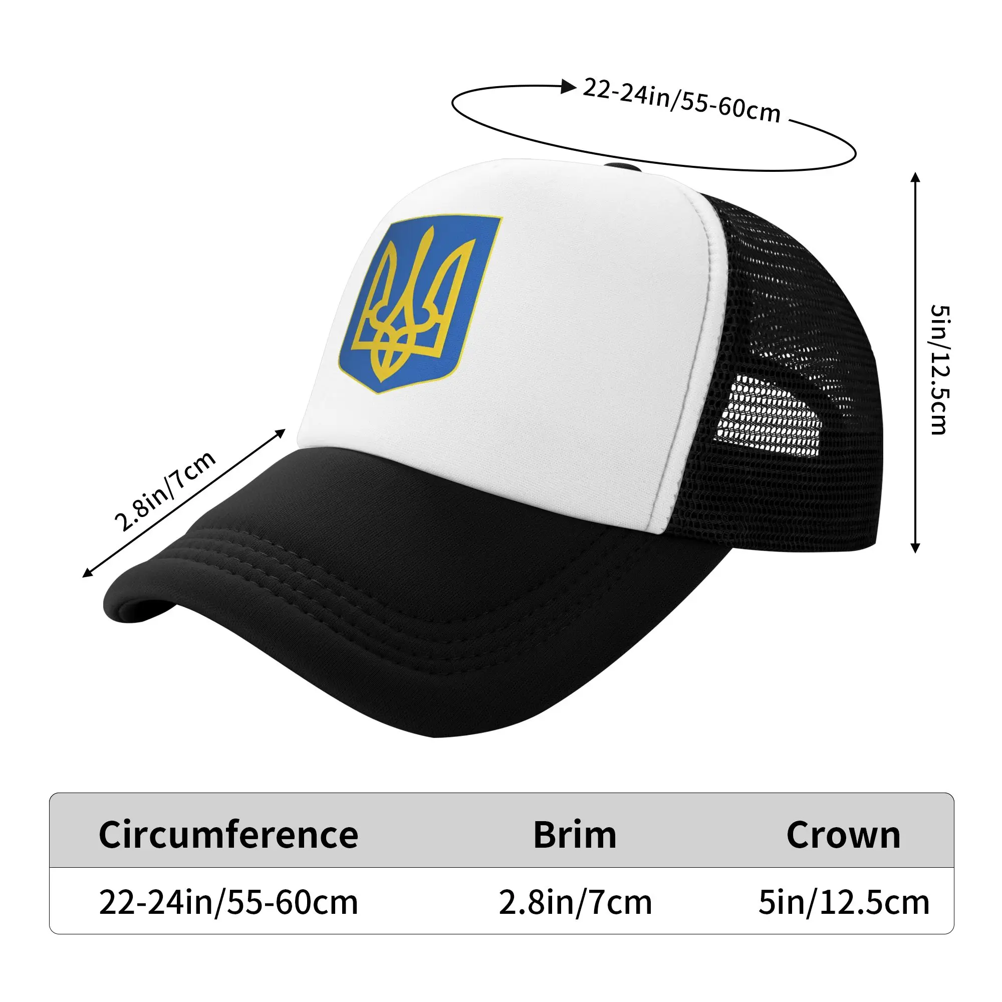 Coat Of Arms Of Ukraine  Mesh Sun Hats  Hunting Camping Hot Sale Snapback Cap Unisex Men Stylish Custom Logo Hip Hop Hats
