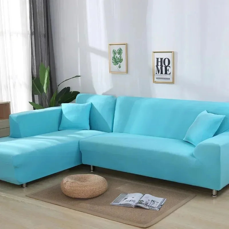 Elastic Sofa Covers 1/2/3/4 Seats Solid Couch Cover L Shaped Sofa Cover Protector Bench Covers