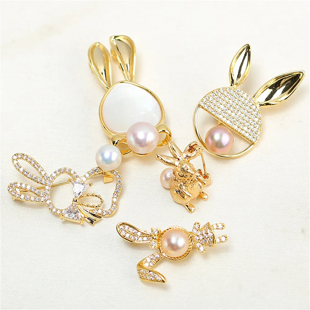 Animal Year Rabbit Pearl Brooch High-end Female Cute Suit Sweater Pin Accessories Design Sense Niche Corsage