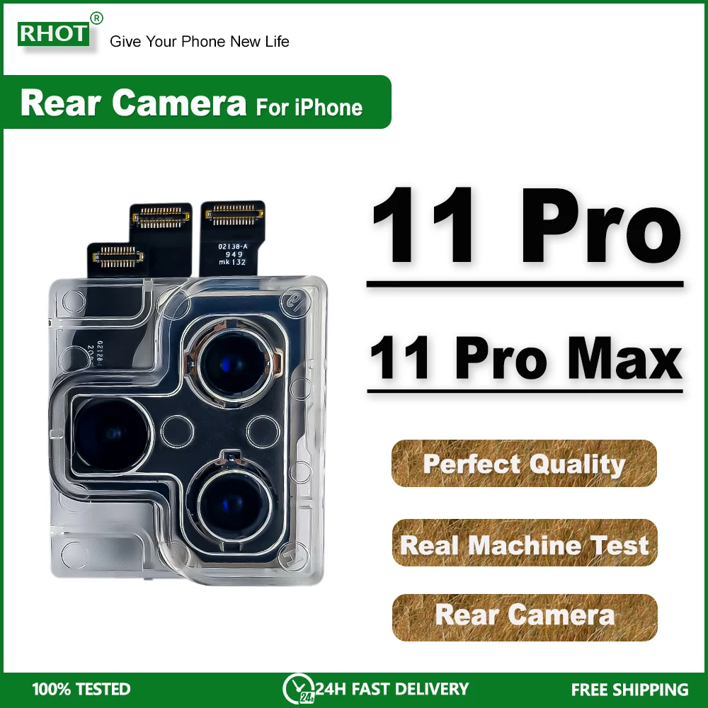 

100% Testes Rear Camera For iPhone 11 Pro 11Pro Max Camera Rear Main Lens Flex Cable Camera For iphone 11 Pro Max Rear Camera