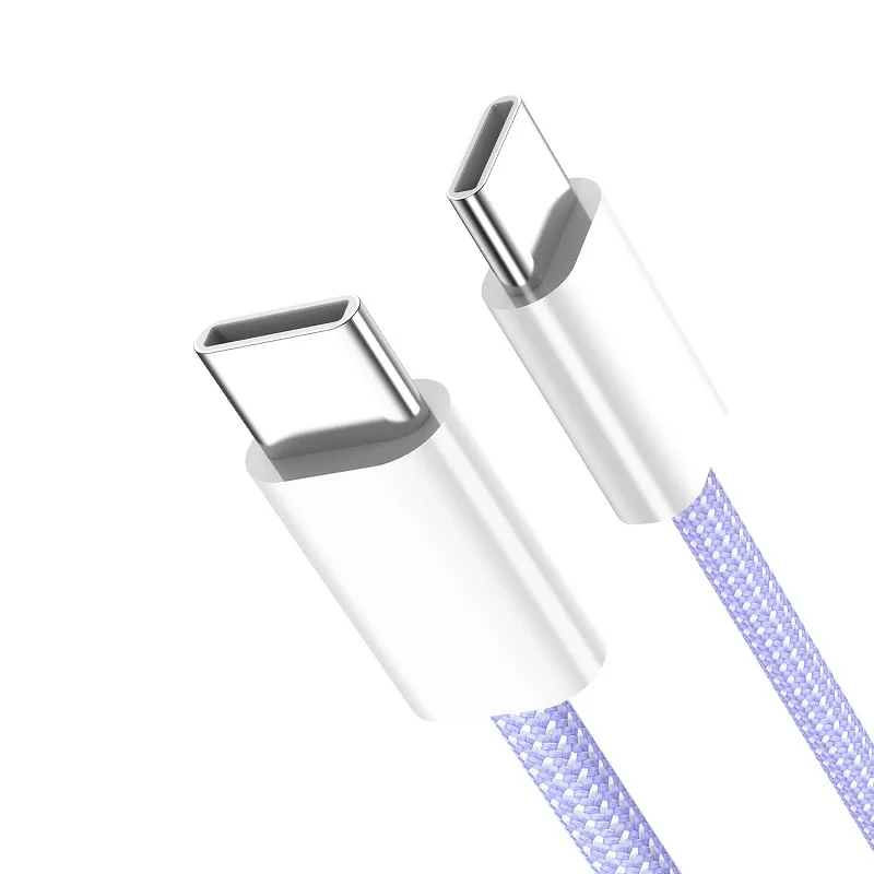 PD 60 W Typ C zu Typ C Farbe Kabel Für iphone 15 15pro Schnelle Lade Für Xiaomi Samsung Huawei Typ C Weben Kabel 1M 2M 3M – Detail 8