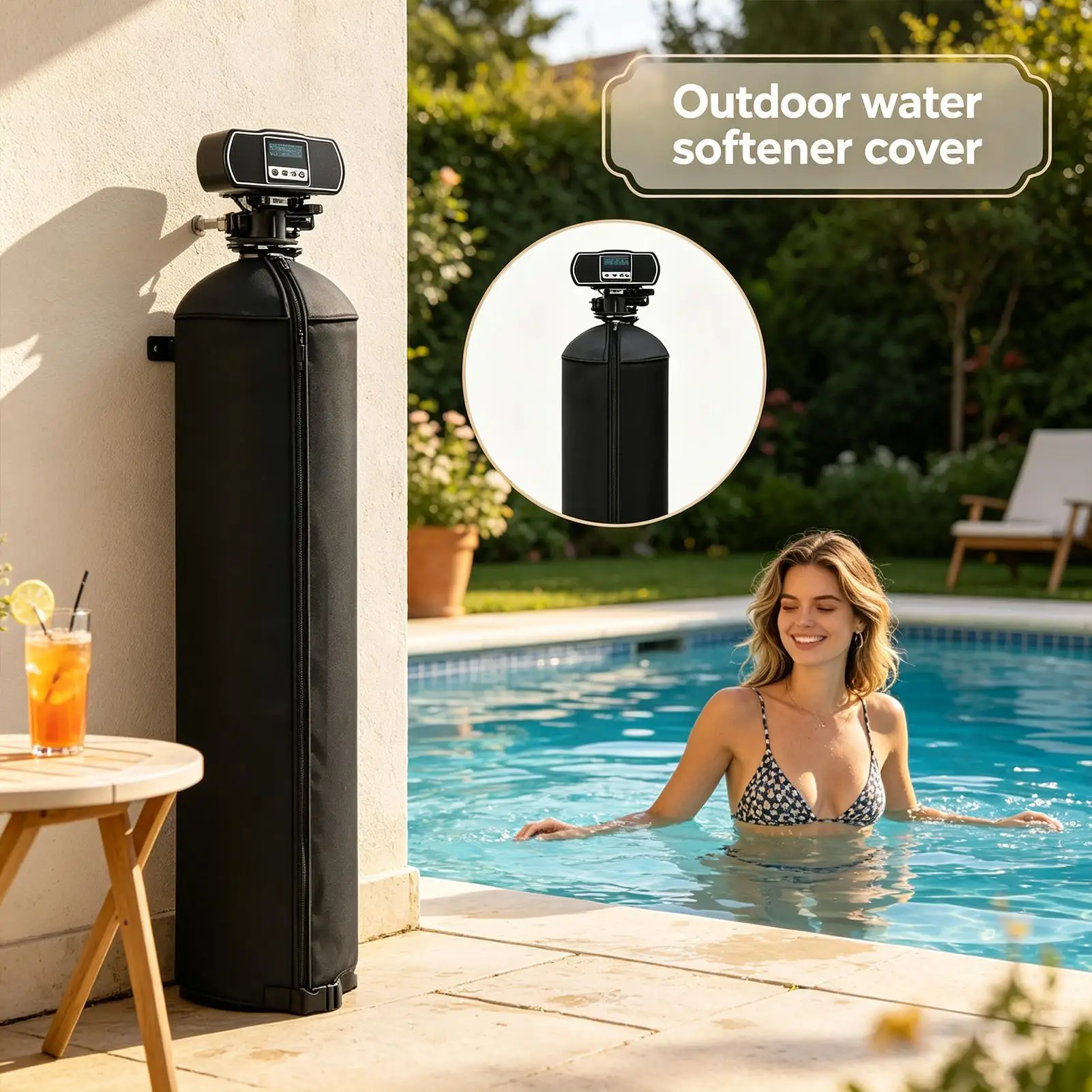 

Dustproof Water Softener Protective Cover,Wind Resistant Zipper Build,Multifunctional Shield For Outdoor Patio Deck And Basement