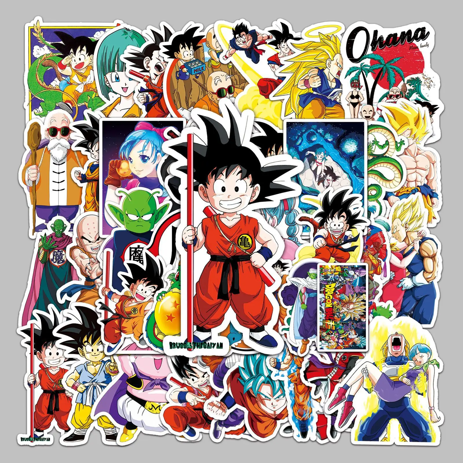 50pcs Anime Cartoon Dragon Ball Personalized Fashion Graffiti Luggage Laptop Car Waterproof Sticker