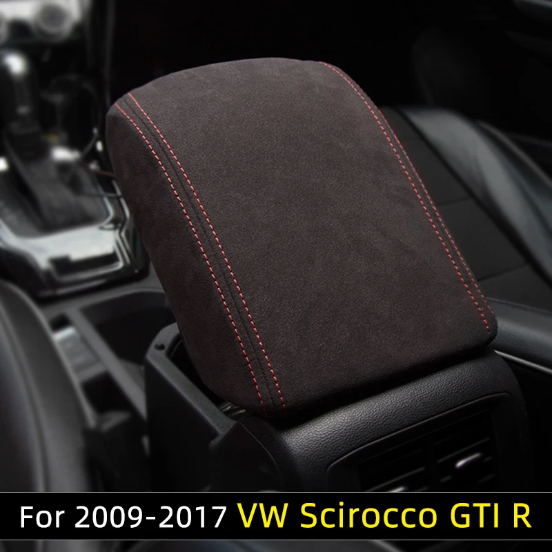 Für Scirocco Zubehör Volkswagen GTI R 2009–2014 2015 2016 2017, zentrale Steuerung, Armlehne, Box-Abdeckung, Wildleder-Pad, Jetta MK6 – Detail 3