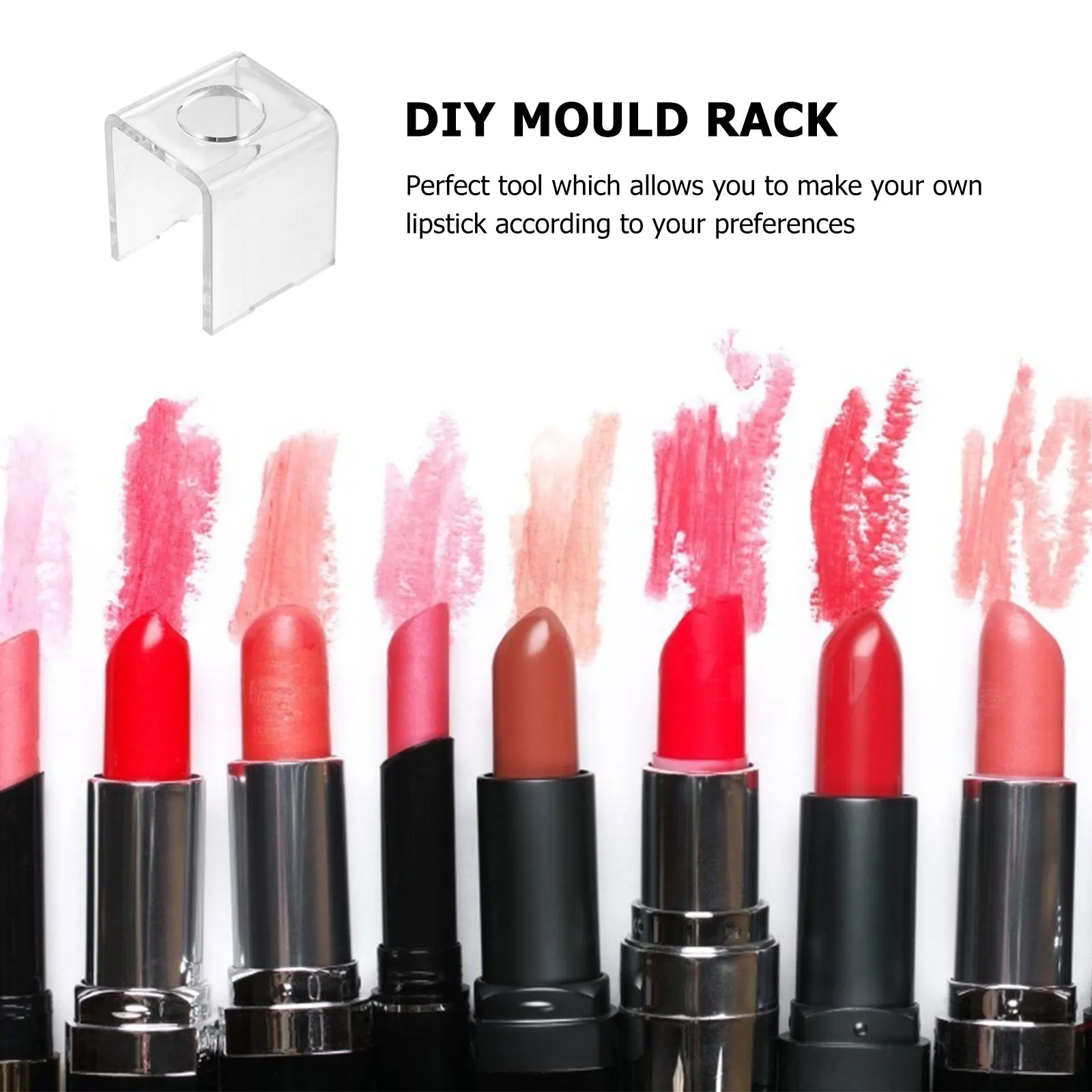 

10pcs Diy Lipstick Mould Holder Reusable Lip Balm Ring Stand Makeup Tool Lightweight Easy Carry Convenient Accessory Rack