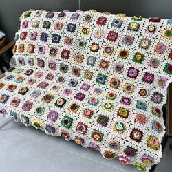 DIY Hand woven Korean wool thickened tablecloth table cushion hanndmade crocheted chair cushion blanket mattress non-skid carpet