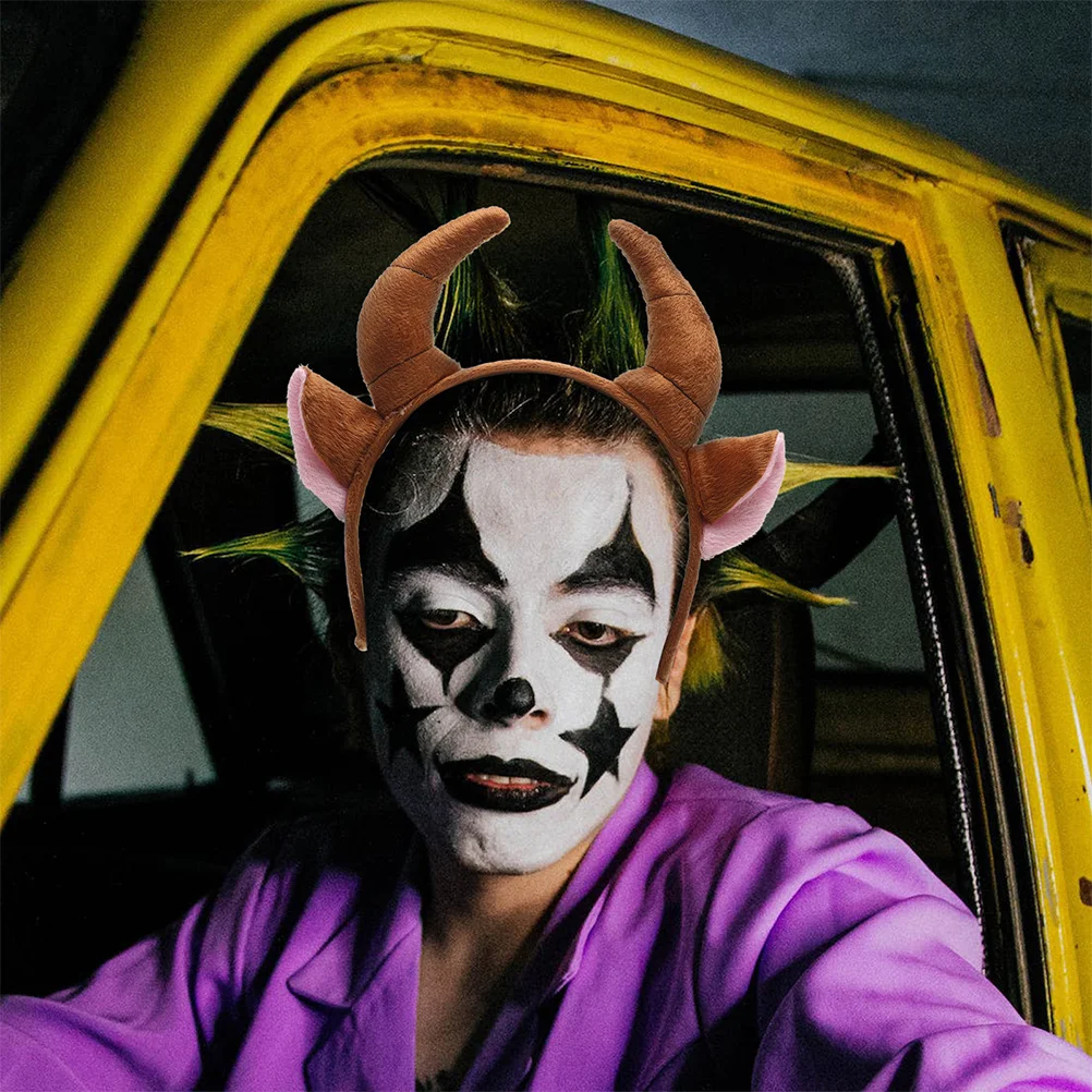 

2pcs Bull Horn Headband Animal Cosplay Hair Hoop Unique Comfortable Ox Horn Ear Headband For Party Costume School Play Animal