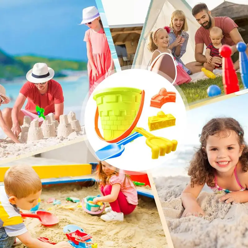 Sand Toys For Kids 5PCS Sand Castle Toys Funny & Summer Party Playsets For Kids Ages 3 Toddler Outdoor Activities Enhances Fine