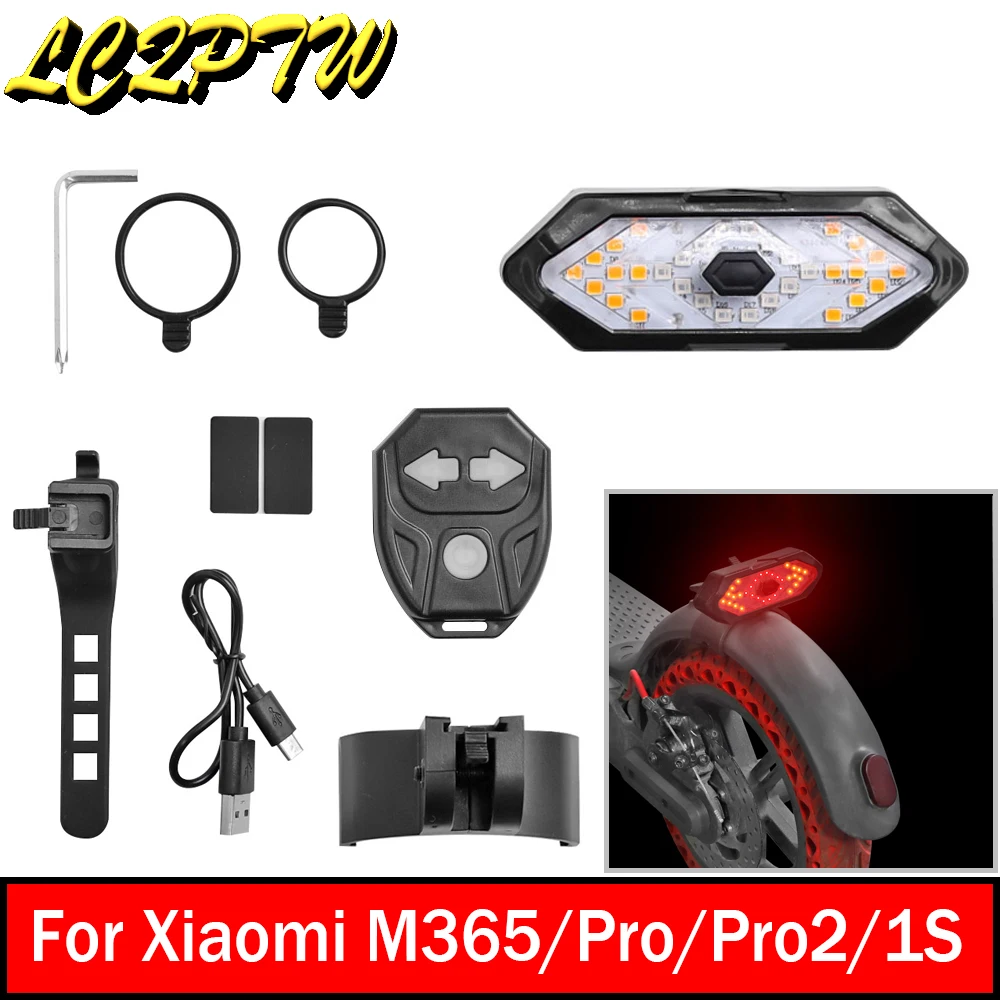 Smart Electric Scooter Turn Signal Lamp for Xiaomi M365 Pro Pro2 Mi3 USB Rechargeable Wireless Remote Control Turn Signal light