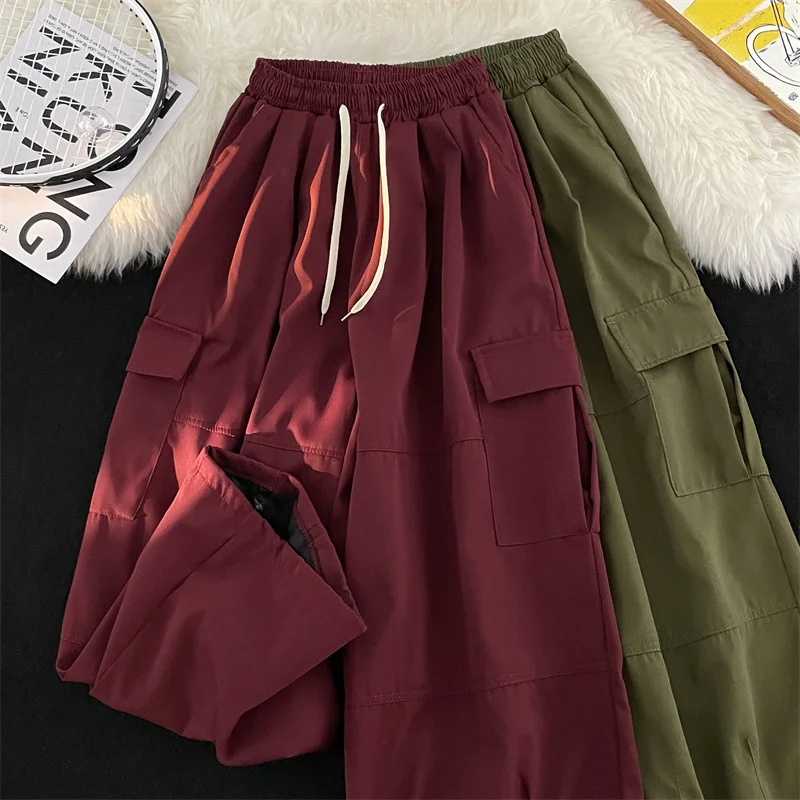 

Loose Straight Leg Workwear Pants Men's Autumn New Trendy Brand High Street INS Hong Kong Sle Dstring Cuffed Casual Long...