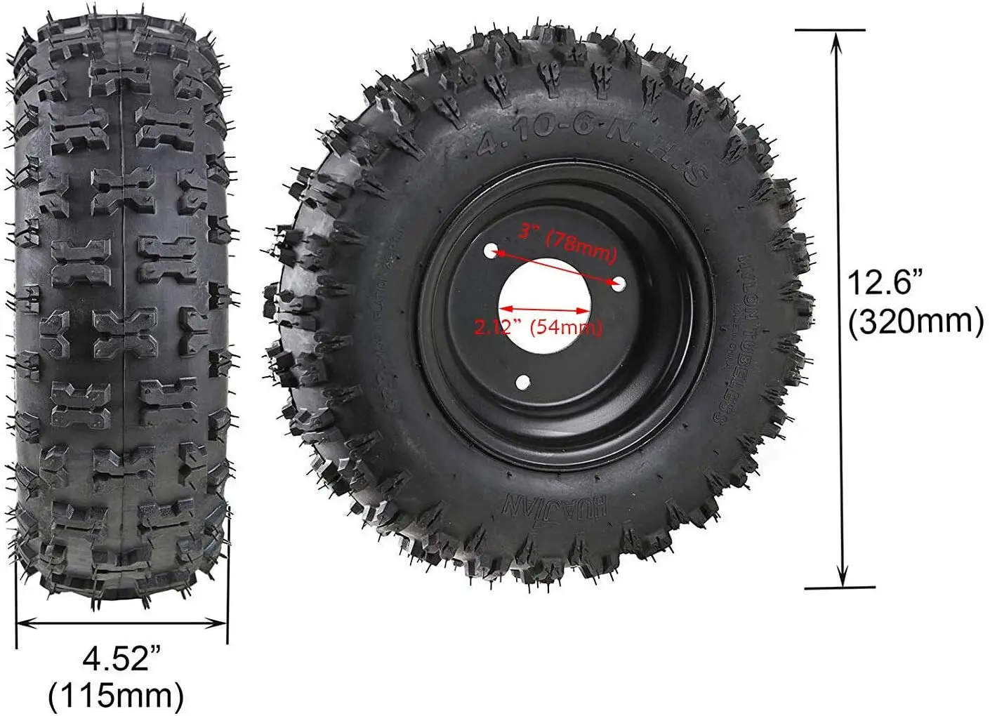 29" Go Kart ATV Rear Axle Kit #35 Sprocket Brake Wheel Hub 6" Wheels Trike Dirt Bike - view 6