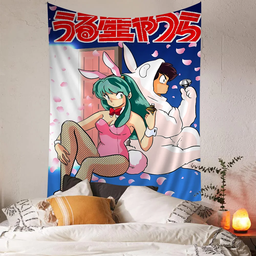 Urusei Yatsura Anime DIY ściana gobelin wiszący Tarot ściana hipisowska dywaniki akademik wystrój domu