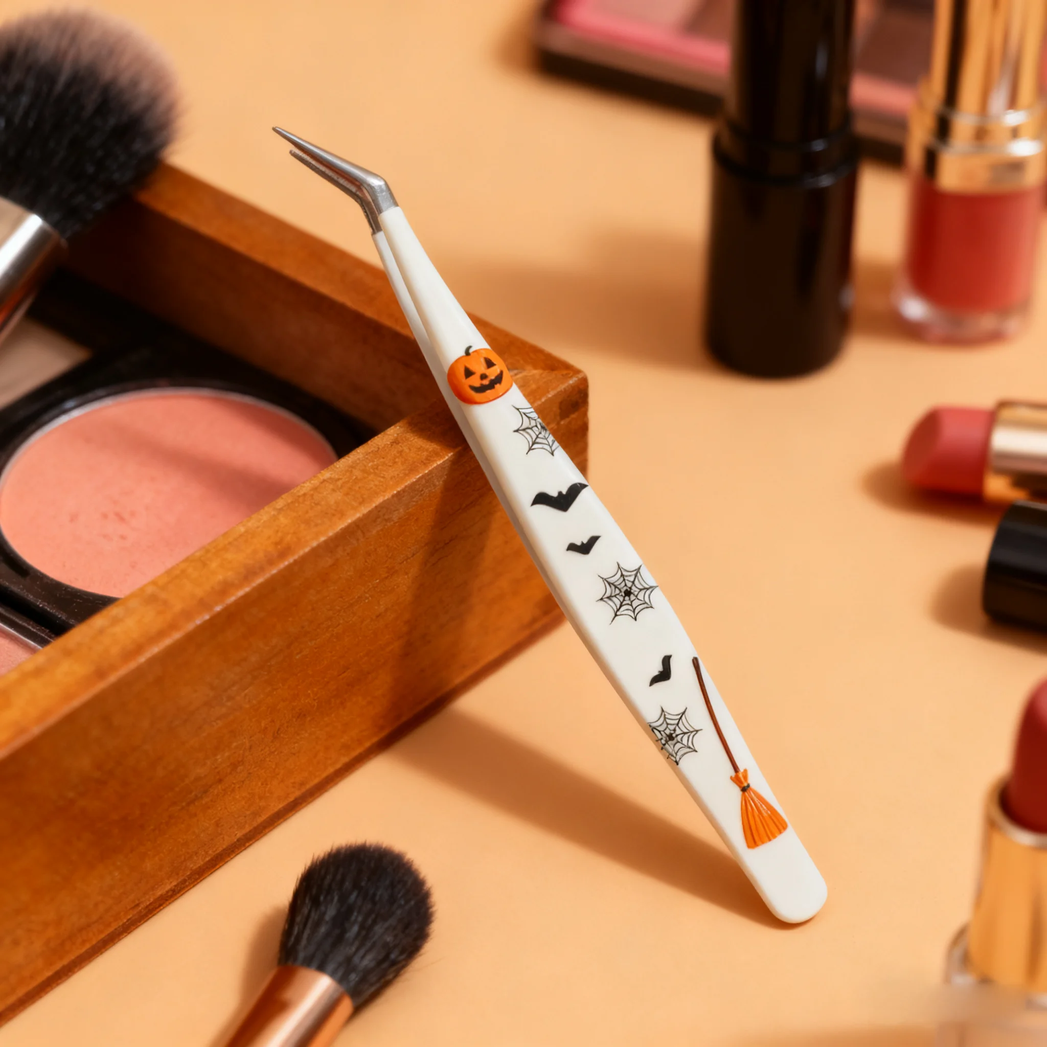 Halloween Wimpern Pinzette Edelstahl Präzision Wimpern Pinzette Schönheit Werkzeuge Falsche Wimpern AIDS