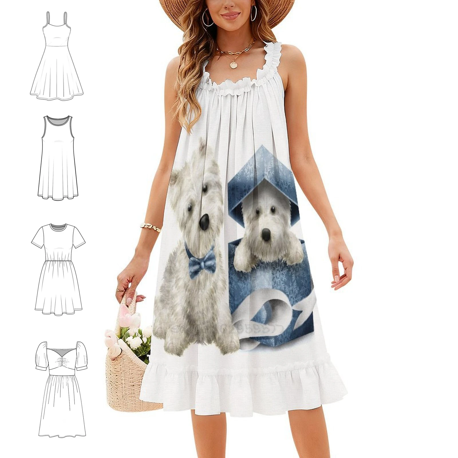 Christmas Westies Korean Style Dress For Women Elegant Casual Dress For Party Or Daily Wear Westie Westies Terrier Christmas