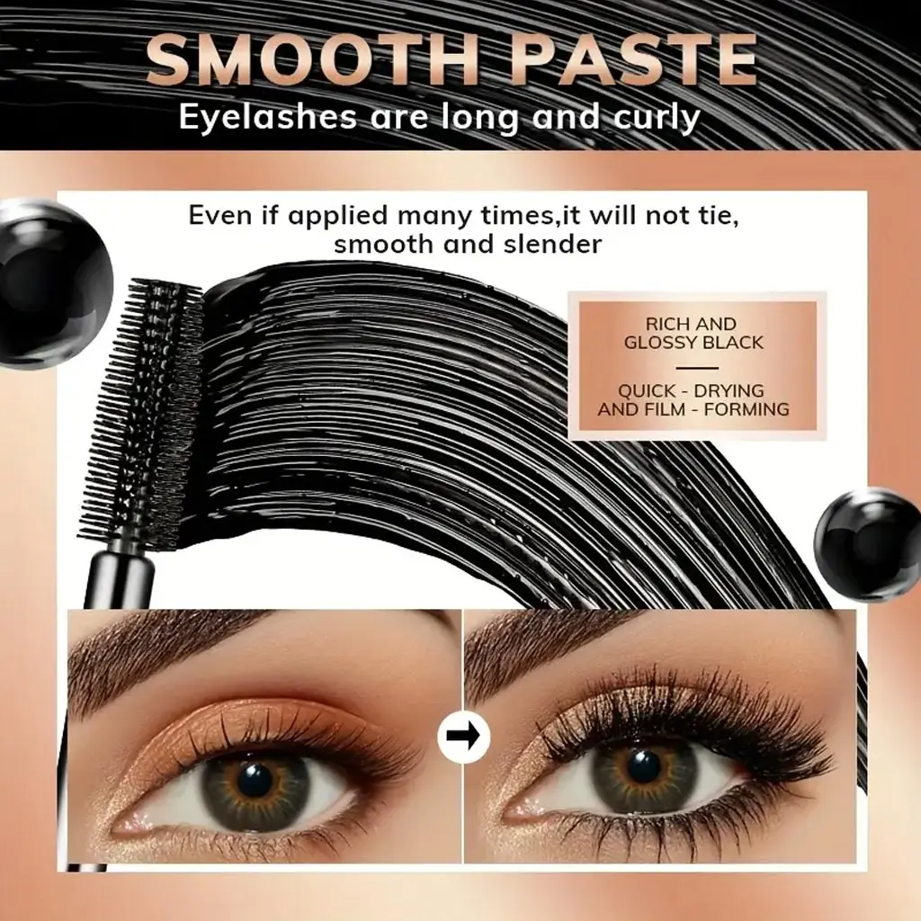 1pc 8d Silk Fiber Eyelash Mascara Waterproof Thick Lengthening MascaraCurling Long Black Extension