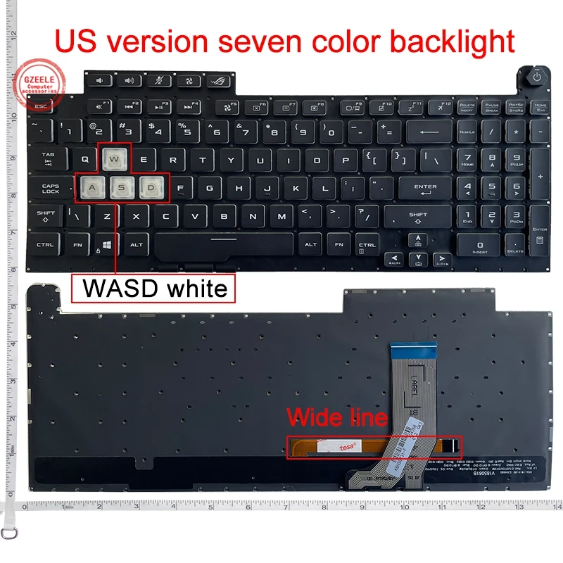 NEW Keyboard for ASUS ROG strix G731 GV G731G G731GW G731GU Crystal US Gaming Computer Keyboards Backlight