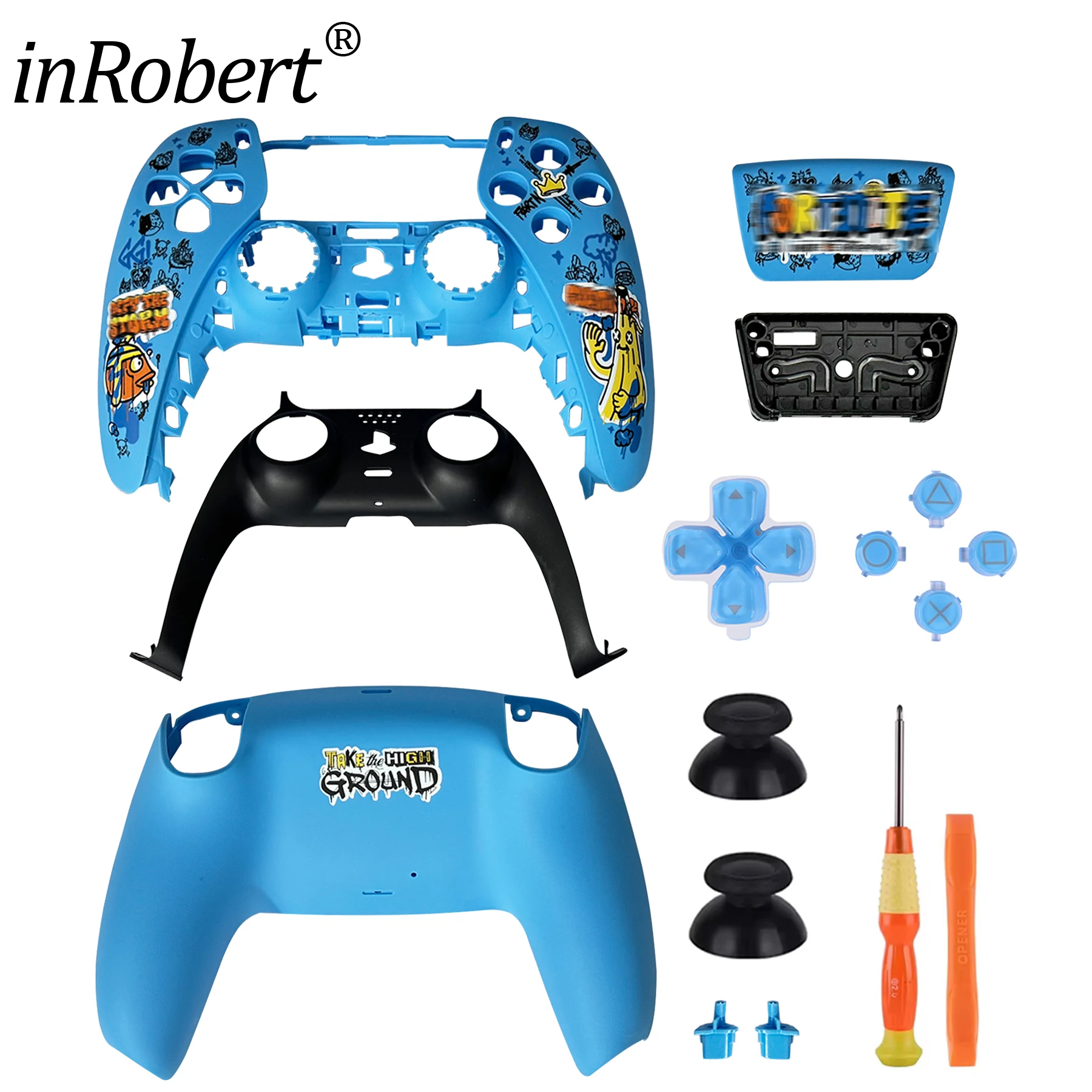 Para controlador PS5 Shell limitado para Fortnite funda carcasa BDM-010/020/030/040/050 cubierta de panel táctil frontal trasera botones de tapa 3D