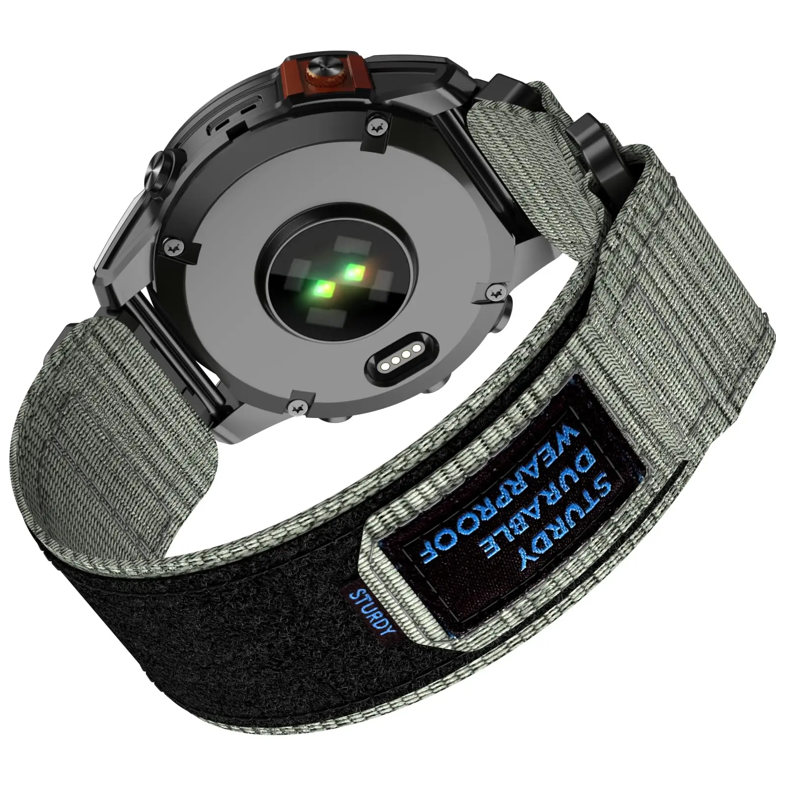 QuickFit 20 mm 22 mm 26 mm nylon horlogeband met klittenband voor Garmin Fenix 8 E, Fenix 7/7X/6/6X Pro, Epix 2 Pro, Forerunner 955 965